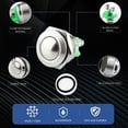 thumbnail image 5 of Keegwa (3 PCS) 16MM Momentary Push Button Switch Metal Waterproof Stainless Steel 12V 24V 36V DC 110V 250V AC 5A 1NO SPST (Domed), 5 of 6
