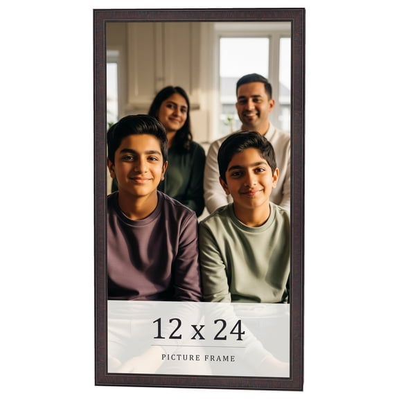 12x24 Rustic Brown Real Wood Picture Frame Width 0.75 inches | Interior Frame Depth 0.5 inches |