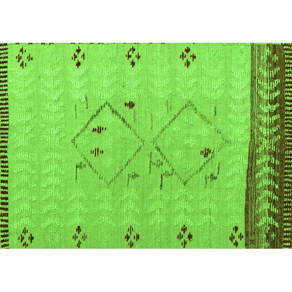 Ahgly Company Indoor Rectangle Solid Green Modern Area Rugs, 6' x 9'