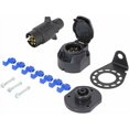 thumbnail image 1 of Kit de soporte de montaje de metal y toma de remolque de 7 pines, toma de remolque macho hembra impermeable de 12 V, con almohadilla de goma impermeable, se adapta al remolque de RV de, 1 of 5