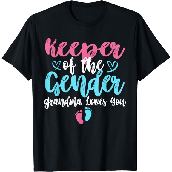 Keeper Of The Gender Grandma Loves You Gender Reveal Party T-Shirt
