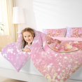 thumbnail image 4 of Feelyou Chic Pink Monogrammed D Full Size Comforter Sets, Glitter Mermaid Scale Bedding Comforter Set, Dreamy Princess Cartoon Reversible Bedding Sets, Lightweight Room Decor, 3pcs, 4 of 8