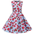 thumbnail image 4 of Lullu Girls Strawberry Print Tank Dress Casual Sleeveless Crewneck Sundress, Sizes 3-12, 4 of 4