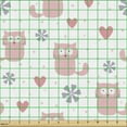 thumbnail image 2 of Ambesonne Pastel Fabric by the Yard Upholstery, Cats Hearts and Flowers Fun, 1 Yard, Pastel Pink and Blush, 2 of 5