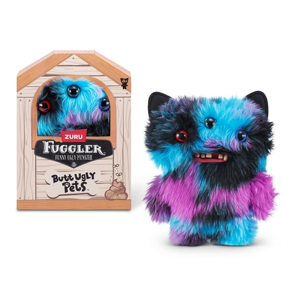 Fuggler Butt Ugly Pets 9 inch (Reek-O - Black Cat), Ugly Monster Stuffed Animal Toy by ZURU