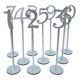 thumbnail image 3 of Números de mesa, tarjetas de número de mesa, centro de mesa de madera, letreros de mesa, tarjetas de lugar, 10 piezas de plata, 3 of 9