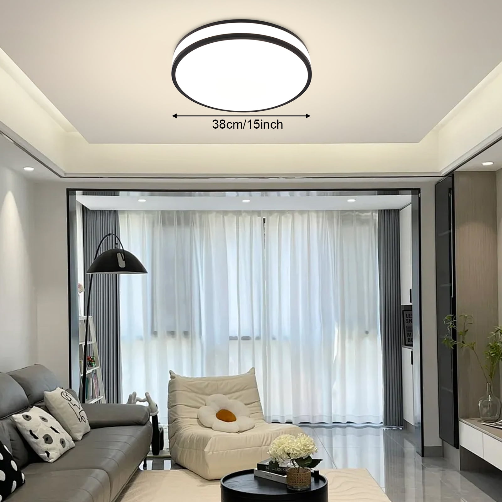 Round Flush Mount Ceiling Light Modern Ceiling Light Fixture LED Ceiling Light for Bedrooms, Living Rooms