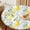 Yellow Lemon, variant on Round Tablecloth Fitted Elastic Edge Patio Table Covers Wrinkle Resistant Waterproof Vinyl Table Cloth for Picnic Camping Indoor and Outdoor,Tiles Flower Texture Lemon 45"-56"