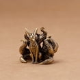 thumbnail image 4 of Jiibva Brass Fox Statue Seven/Nine Tailed Fox Miniature Figurines Desk Ornament Mini Copper Animal Sculpture Home Decor, 4 of 7