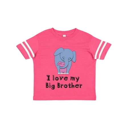 

Inktastic I Love my Big Brother Elephant Blue Pink Gift Toddler Toddler Girl T-Shirt