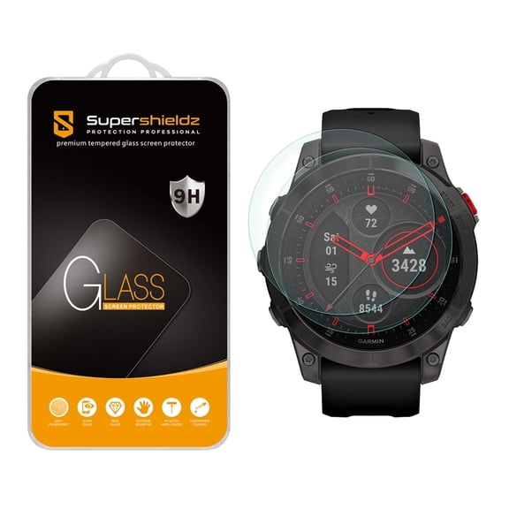 (2 Pack) Supershieldz Designed for Garmin Epix (Gen 2) (47mm) Tempered Glass Screen Protector, Anti Scratch, Bubble Free