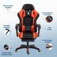 thumbnail image 4 of Silla ergonómica para gaming y oficina – Diseño moderno y respaldo lumbar – Reposabrazos ajustables – Piel sintética cómoda – Ideal para largas sesiones – Color rojo y negro, 4 of 8