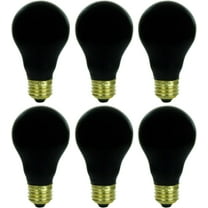 Diodesy- Pack of 6 75A A19 Black Light Bulbs, 75W Filament Ceramic Black Bulb, E26 Incandescent Light for Glow in The Dark/Body Paint/Fluorescent Poster, 120V, Dimmable, Mercury Free, Title 20