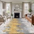 thumbnail image 2 of Abstract Area Rugs 5x7 ft Yellow Grey Graffiti Silhouette Art Modern Painting Washable Rug Non Slip Indoor Carpet Absorbent Floor Mat for Living Room Bedroom Dining Room, 2 of 9