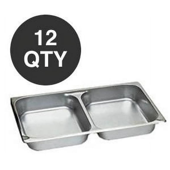 WHOLESALE CONTINENTAL CHAFER DIVIDED FOOD PANS - 12 QTY