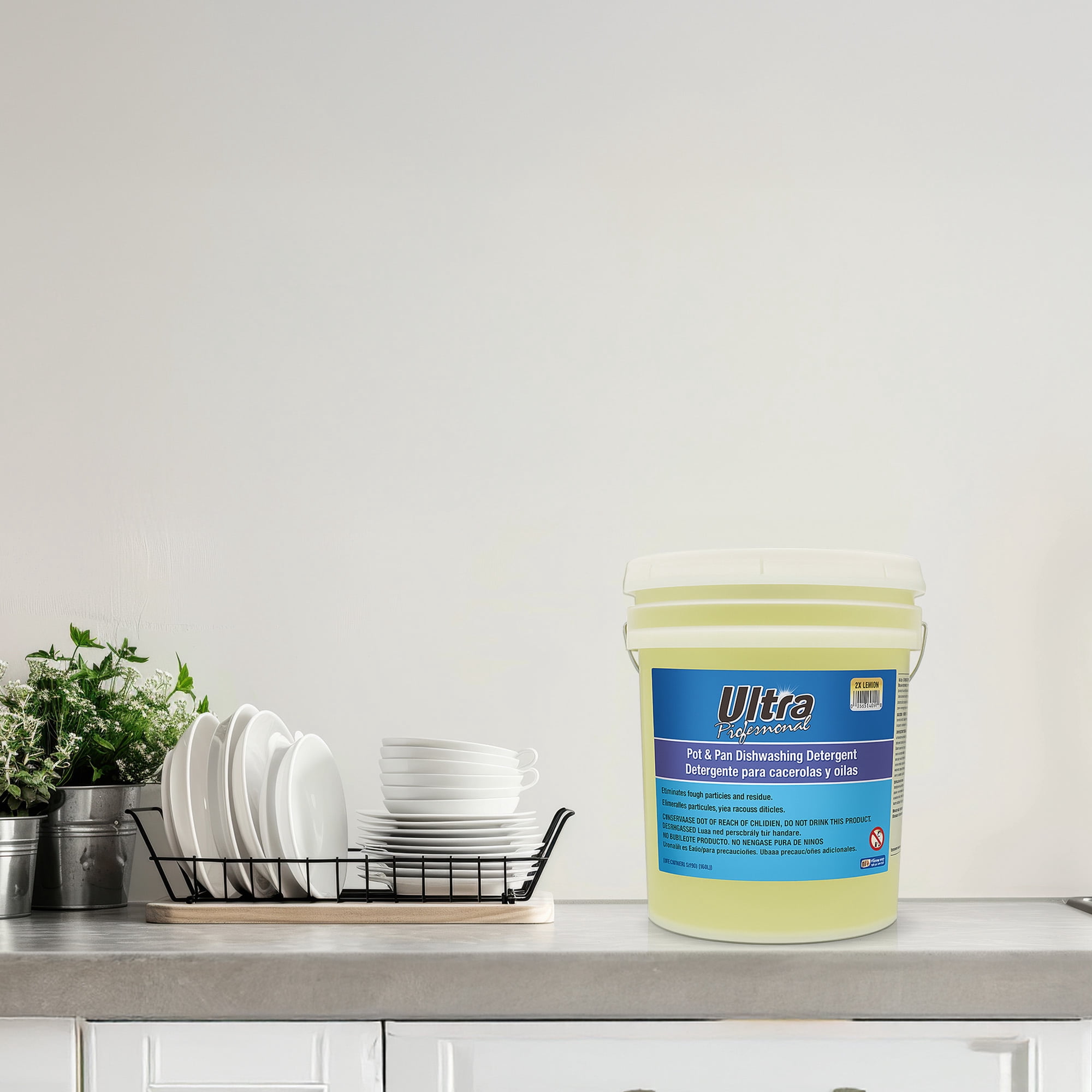 Ultra Professional™ 5 Gal Pot & Pan Dishwashing Detergent, Lemon Scent, Yellow