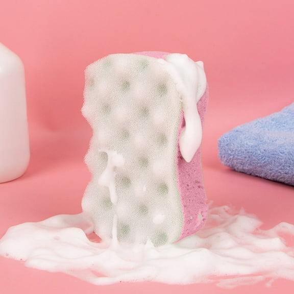 Bath Sponge for Shower and Bath, Dual-sided Exfoliating and Soft Body Scrubber with Rich Lather, Deep Cleansing and Easy Rinse for Sensitive N, Adults and Minors Daily Bathing and Ncare