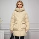thumbnail image 2 of Gibobby Chamarra larga mujer invierno, Abrigos de invierno para mujer, chamarra largo con cierre, color liso, chamarra grande de piel sintética con capucha(Caqui,M), 2 of 5