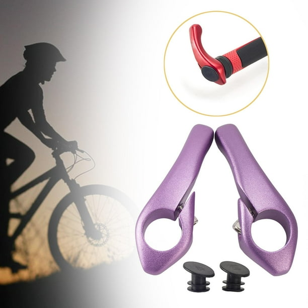 Extremos de manillar de bicicleta de 2 piezas, extremos de barra de bicicleta, componentes cómodos, empuñaduras de manillar de reparación, extremos de Púrpura