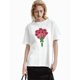 thumbnail image 1 of Valentine's Day Flower Print T-Shirt For Men And Women Round Neck Cotton Short Sleeve Sports T-ShirtCamisetas de verano para mujer, manga corta, cuello redondo, casual, lindo, con gráficos, camisetas, 1 of 7