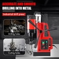 thumbnail image 3 of EastVita Magnetic Drill Press, 1550W 500RPM Portable Mag Drill Press, 10-Speed Core Drilling Machine for Metal Working,3Pcs Drill Bits Red, 3 of 7