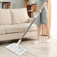 thumbnail image 2 of Cloth Changing Mini Mop, Zero Touch Mini Mop, Disposable Dust Mop with 4/8 Reusable Cloths, 360° Adjustment/Wet & Dry 39in Handle Retractable Gap Dust Cleaner with Locking Head (B+4*Cloth), 2 of 7
