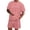 Watermelon Red, variant on EliteGoogv Two Piece Sets For Men Short Sleeve Crew Neck Letter Print T Shirt Drawstring Shorts Side Pockets Summer Vacation Clothing Mens Shorts Sets Grey