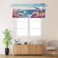 thumbnail image 2 of Bear Curtain Valance for Kitchen Beach Ocean Wildlife Animal Flowers Nature Scenery Rod Pocket Valances for Bedroom Living Room Dining Room 54 by 18 in, 1 Panel, 2 of 6