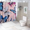 thumbnail image 7 of WERPE Beautiful Butterfly Ultra Soft Bathroom Shower Curtain Set with Hooks White, 7 of 7