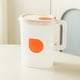 thumbnail image 5 of Jarra de agua de plástico con tapa | Jarra de bebida fría transparente para té helado, limonada, bebidas lácteas | Diseño de filtro de boquilla de boca ancha | Naranja | 22x15x11cm | 1 Pieza, 5 of 6