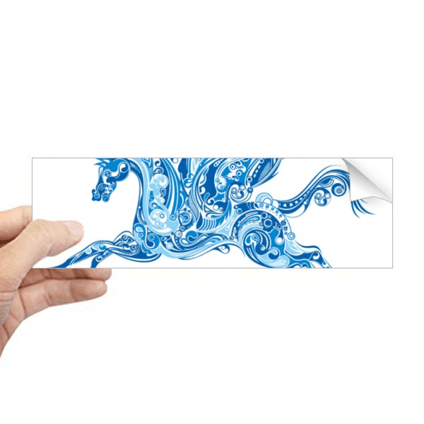 Blue Horse Wing Animal Art Grain Rectangle Bumper Sticker Notebook ...