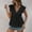 *Black, variant on Women's Cute V Neck Lace Trimmed Flutter Sleeve Peplum Blouse,Casual Loose Fit Solid Color Shirt Top White,Women's Plus L