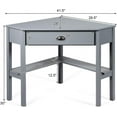 thumbnail image 3 of RELAX4LIFE Corner Computer Desk Triangle with Drawer and Shelves Stable Laptop PC Table Home Office Writing Desk Study Workstation Desk (Gray), 3 of 9