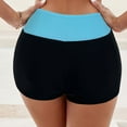 thumbnail image 4 of TTUHYWXI Women's Swim Shorts High Waisted Bathing Suit Bottoms Swimsuit Tankini Boy Shorts with Liner (Blue, XXL), 4 of 5