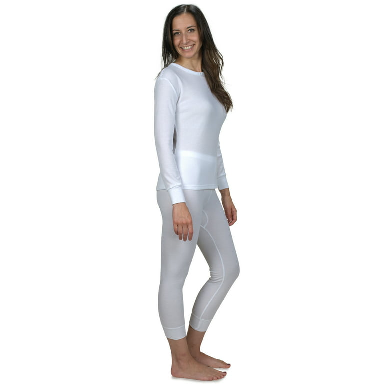 Women's Soft 100% Cotton Waffle Thermal Underwear Long Johns Sets (Blue  Small)