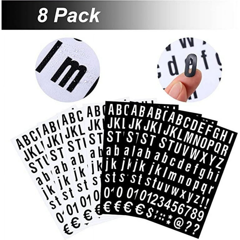 8 Sheets Self-Adhesive Vinyl Letters Numbers Kit, Mailbox Numbers Sticker  for Mailbox, Signs, Window, Door, Cars, Trucks, Home, Business, Address