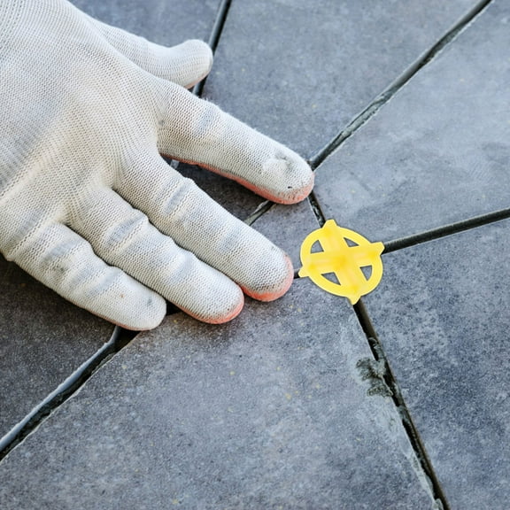 AURARMLET 100Pcs Yellow Plastic Tile Spacers for Floor and Wall Tiling, Brick, Ceramic, and Construction Use