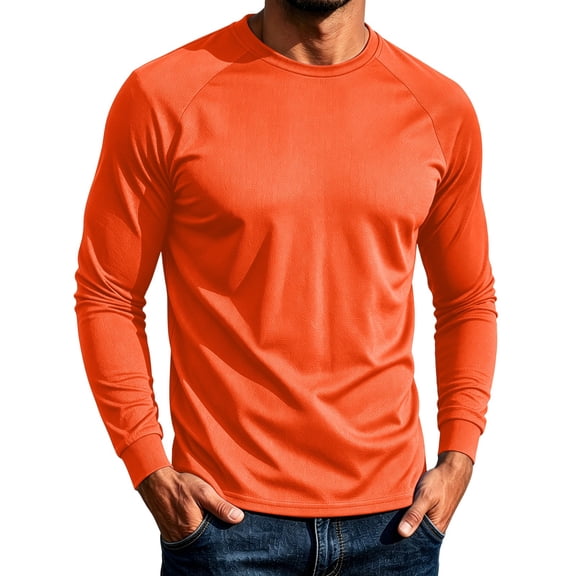 Men Fall Clothes,Workout Shirts for Men Breathable Raglan Long Sleeve Athletic Tee Tops Lightweight Crew Neck T Shirts