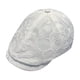 thumbnail image 1 of Gorra plana unisex ajustable blanca con bordado floral, 1 of 2
