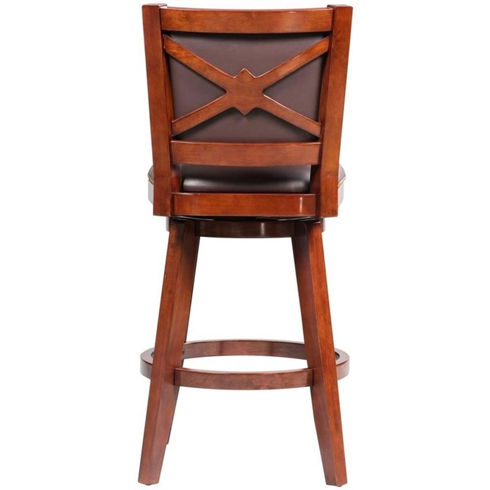Boraam Broadmoor Wood Kitchen Swivel Bar Stool - Cherry Finish