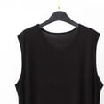 thumbnail image 4 of Floleo Robe de Nuit Sans Manches à Col Rond pour Homme, Douce et Confortable, Tenue d'Intérieur, Coupe Ample, Respirante, Légère, Peignoir Décontracté, Mode, Vêtement de Nuit (Noir, TG), 4 of 5
