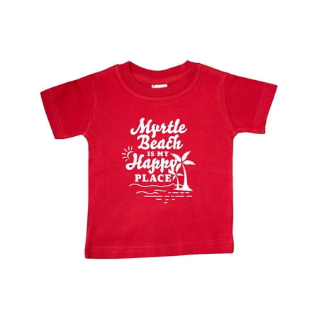 

Inktastic Myrtle Beach is My Happy Place with Palm Trees Gift Baby Boy or Baby Girl T-Shirt