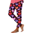thumbnail image 3 of Feancey On Sale Clearance Prime Yoga Leggings for Women High Waisted Casual Heart Print Running Workout Pants Valentines Day Ankle Length Soft Stretchy Yoga Tights Multicolor S, 3 of 5