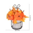 thumbnail image 3 of Fall Artificial Pumpkin, Maple Leaf, Berry Arrangement with Metal Basket, Preassembled Floral Centerpiece for Thanksgiving Decor, 3 of 4