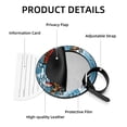 thumbnail image 4 of Christmas Sled 2Pcs PU Leather Round Luggage Tags with Privacy Cover and Name ID Tag for Suitcase, Handbags, Backpacks, School Bags, 4 of 6