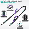 thumbnail image 3 of PetAmi Heavy Duty Hands Free Dog Leash, Adjustable Waist Belt for Large Dog Walking Up to 125 lbs, Bungee Leash for Pet Running, Hiking, Reflective Safety for Jogging, Biking, Purple Handle, 3 of 8