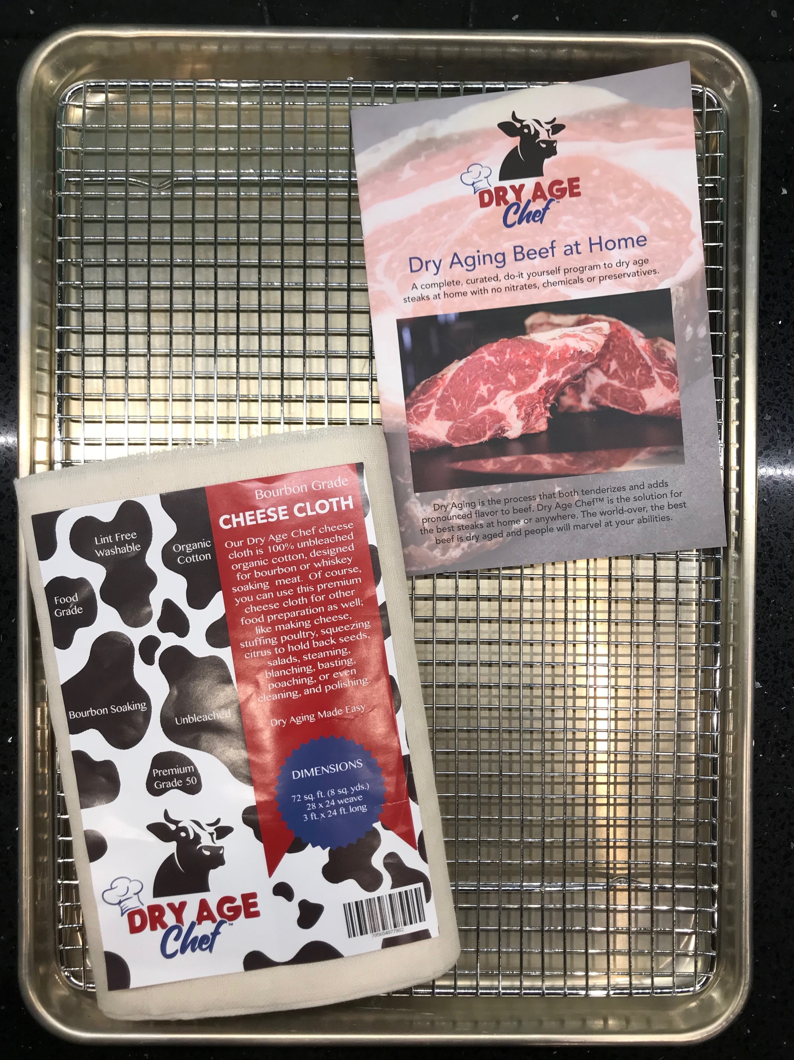 DIY KIT, Dry Aging Beef at Home, Readytouse with Bourbon, Introduction by Dry Age Chef, Large