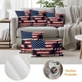 thumbnail image 6 of Independence Day Pillow Covers 2 Pack U. S. Flag Themed Tropical Coconut Tree Seagull Pillowcase Waterproof Outdoor Throw Pillow Cover for Patio Balcony Rectangular Cushion 20”x12”, 6 of 9