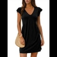 thumbnail image 1 of Vestido Tipo Chaleco Holgado con Mangas de y Escote en V Profundo para Mujer, Color Negro, Talla M, 1 of 6