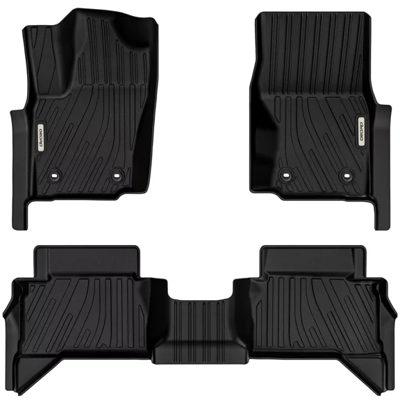 RVNI All Weather Floor Mats for Toyota Tacoma 2024 2025 Double Cab Fit TPE Floor Liners Front & Rear 2 Row (NOT for Hybrid)